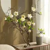 Fleurs décoratives pu magnolia branche de fleurs artificielles mariage accessoires arrangements floraux