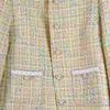 Giacche da donna Donne giacca gialla a maniche lunghe in tweed giallo corea primavera sciolta