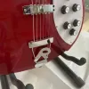 Pinnar Rickeck 330 Electric Guitar Metal Red Color Semi Hollow Body Rosewood Fingerboard High Quality Guitarra Gratis frakt