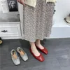 Casual schoenen boog-knoop oma dames ballerina ondiepe loafers elastische geplooide ballet flats vrouw vierkant teen zachte botton mocassins femme