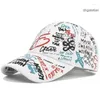Ballkappen Mode Farbdruck Custom Graffiti Gothic All-Matching Baseball Cap Men Frauen Hüte verstellbare Freizeit 2024
