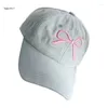 Ball Caps Girl Baseball Bordado de Bowknot Duckbill Hat Teen Outdoor Sunproof J78E