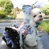 Одежда для собак ручной одежды роскошная одежда для животных поставки кружевная вышивка 3D цветочные аксессуары