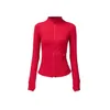 Kvinnor Jackets Designer Jacket Definiera fitness Yoga Outfit Slim Sports Stand Up Collar dragkedja Lång ärm Tight Yogas Shirt Gym tumme A OTEKM