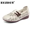 Chaussures décontractées koznoy femmes moccassin 2,5 cm nœud ethnique rond rond d'orteil confortable midages à semelles molles