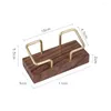 Decorative Plates Card Storage Business Holder Simple Tabletop Shelf Walnut Wood Organizer Metal Beech Cards Display Stand Manager