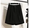 Kvinnors shorts 2024 Sommardräkter Löst plusstorlek Hög midja Lady Thin Wide Leg Pantsalone Halvlängd Kvinna Kort KE9350