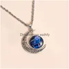 Pendant Necklaces Time Gem Moon12 Constellation Zodiac Sign Necklace Horoscope Jewelry Galaxy Libra Astrology Gift With Retail Drop De Ot3Kf