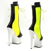 Chaussures de danse Leecabe Patent Upper mix couleur 17cm / 7inches pole danse bottes de plate-forme talon haut