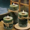Parfum vert parfumé aux bougies de pilier bougies de cire de cire de fumée arôme essentiel arôme de bougie à base de plantes à base de plantes décoration de maison l410