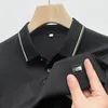 Hoogte high-end merk Summer Exquise Bordide naadloze Polo shirt met korte mouwen Rapel Ice Silk T-Shirt Business Casual Top 240415