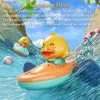 1 Kayak Duck Bath Toy Trapstring Kayak Duck Bathtub Toy Wind Rowing Duck Bathtub Toy Duck Toy Childrens Gift Y240416
