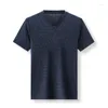 Men's T Shirts Men V Neck Shirt Tops Short Sleeve For Summer Korean Style Male Fashion Casual Clothing 00646