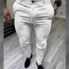 Pantalones para hombres Muscle Traje de impresión a cuadros Casual Policita elástica de la pierna Venta a la versión coreana de multicolor