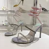 Margot Sandal Heels Designer Rene Caovilla Sandals Luxury Women Snake Twining Sandals Top Quality Cleo High Heel Shut