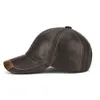 Tasarımcı Deri Şapka Konforlu orta yaşlı yaşlı orijinal tek deri ince beyzbol üst tabakası enkeli şapka sonbahar ve kış gündelik şapka