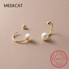 Stud Earrings 925 Sterling Silver Fashion Natural Freshwater Pearl Ear Hook Unique Screw Bead Earring For Women Piercing Jewelry BKEJ025