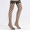 MIQL Sexy Socks Women Sexy Fishnet Thigh High Stockings with Silicone Lace Top Tights Diamond Plaid Floral Patterned Over Knee Socks 37JB 240416