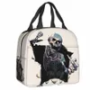 torn Metal Skull Insulated Lunch Tote Bag Gothic Skelet Resuable Warm Cooler Thermal Lunch Bag Picnic Food Ctainer Tote K6my#