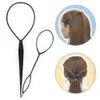 Ny 10st Ponytail Creator Plastic Loop Popular Styling Tools Black Topsy Tail Clip Hair Braid Maker Fashion Salon