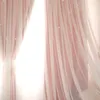 Kurtyna Koreańska różowa pusta gwiazdy Zasłony do salonu z białą sypialnią dziewczyną księżniczki okna