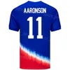 2024-25 Seleção Nacional EUA 5 Robinson Soccer Jerseys Man Copa América 7 Reyna 14 Wright 9 Pepi 4 Adams 1 Turner 10 Pulisic 11 Aaronson Estados Unidos Kits de camisa de futebol