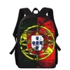 Bolsas da escola Bandeira Portugal 16 "Impressão 3D Backpack Primary for Boys Girls Back Pack Students Book