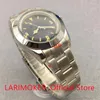 Wristwatches LARIMOKER Simple Automatic Men Watch Arched Glass Flash Hand MIYOTA Movement Stainless Steel Bracelet