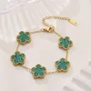 Jewelry actress Designer bracelet new four-leaf clover broad bracelet female South simple ins five-flower fritillary luck clover bracelet Girl gift wholesale