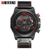 Curren Fashion Brand Chronograph Sports Men mira Militar Analog Quartz Wrist Watches Correa de cuero genuina Reloj