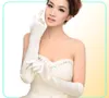 White satin wedding gloves above elbow length full finger bridal gloves women long style bride wedding glove1857575