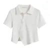 T-shirts pour femmes MRMT 2024 T-shirt blanc t-shirt manches courtes mince cols choueurs irréguliers