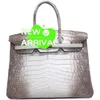 Designer Himalaya Crocodile Borse Borse Borse importate per la pancia bianca Platinum Borsa da 35 pollici a mano personalizzata a mano versatile borse versatile WN-QZ65