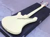 Rare Neck Thru Body 4 Strings Cream 4003 Electric Bass Guitar Chris Squire Signature Pickguard Rosewood Dishboard Dot Dot Inlay Chrome Hardware