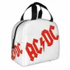 AC DC Bolsas de almuerzo de aislamiento pesado Grande Metal Rock Música reutilizable Bolsa más fresco Bolson Bold Box Trabajo Al aire libre Mujeres B3PM#