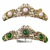 Baroque Retro Pearl Crystal Gol Crown Bridal Wedding Bijoux Vintage Tiaras Couronnes Pageant Dîner DR Actiales O8S6 #