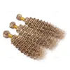 Boulements brésiliens Bundles profonde # 8/613 Highlight brun mélangé avec des extensions de cheveux humains de couleur blonde de couleur de piano 3pcs