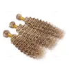 Braziliaanse weefselbundels Deep Wave #8/613 Bruin Hoogtepunt Gemengd met blonde piano kleur HUIST HAAR EXTENSIES 3PCS