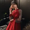 Casual Dresses Evening Sexy Party Dress 2024 Host Temperament Bankettkjol Autumn Midja Slim Mid Length Women's Spring Vestidos