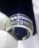Cluster anneaux de fiançailles uniques bande de mariage pour hommes couleurs argentées zircon pierre blanche or rempli de fête mâle jomen de bijoux8455017