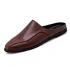 Slippers Summer Men Half Shoes Fashion Simple Style Slip On Loafers Trend Man Classic Lightweight Outdoor Flat