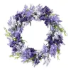 Fleurs décoratives Party de mariage artificiel Garland Hanging Couronnade Décoration de porte de bricolage Natural Purple Lavande Roard Handmade Wreaths Home