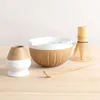 찻잔 세트 Luwu 4pcs/set Ceramic Matha Tea 세트 스파우트 그릇 대나무 휘크와 Chasen 홀더 380ml와 함께 화려한 차완 세트