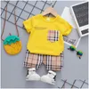 Vêtements ensembles bébé garçons filles plaid paid pour enfant en bascule