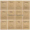 Colliers de pendentif 3pcs / set 12 Constellation Zodiac Sign Collier Horoscope Zircon bijoux Galaxy Libra Astrology Gift with Retail Drop Dhe7d