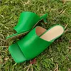 Square Open Toe Low Heels Slippers для женщины 35-43 плюс размер не скользящих котенка на каблуках летние роскошные многоцветные бренды 240402