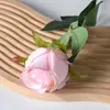 Декоративные цветы Реалистичные поддельные элегантные искусственные розовые ветвь с зелеными листьями для домашних свадебных декора.