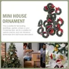 Decorative Flowers 20 Pcs Christmas Wreath Mini House Home Decoration Window Trim Ring Party Iron Garland Toy Ornament Outdoor Decorations