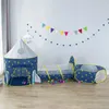 3 I 1 Portable Rocket Childrens Tält Toys Camping Tält Kids Ball Pool For Children Spela House Crawling Tunnel Pop-Up Tält 240415