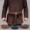 Taille -ketenganden middeleeuws reliëf Viking Vegvisir Pu Leather O Ring Belt Retro Renaissance Knight Buckles Belt lederen tailleband voor Menl240416